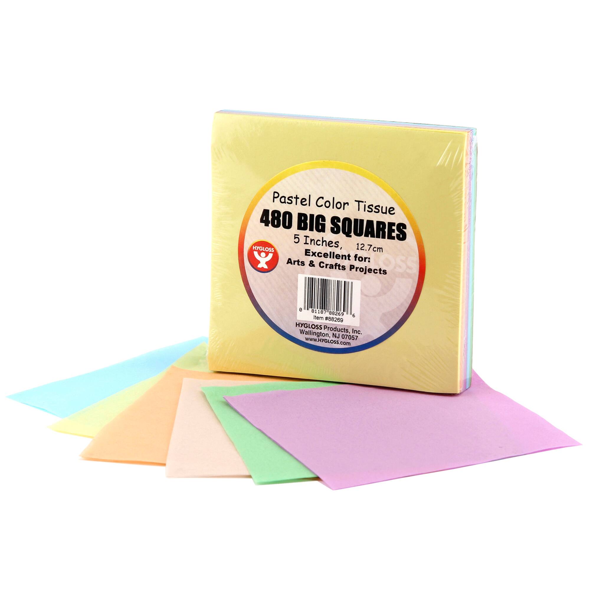 Hygloss 5" Pastel Tissue Squares, 3 Packs of 480